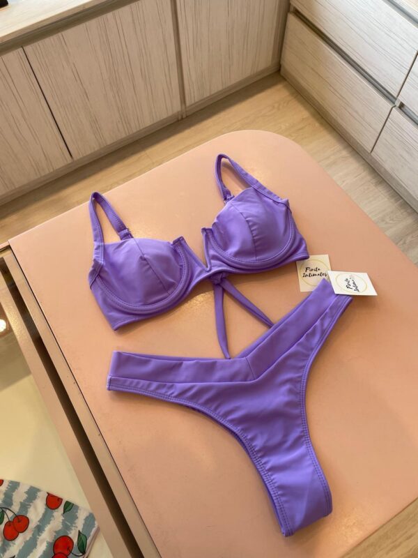 Corpiño Bikini Palm Lila - TALLE 1 Y 2 - Imagen 2
