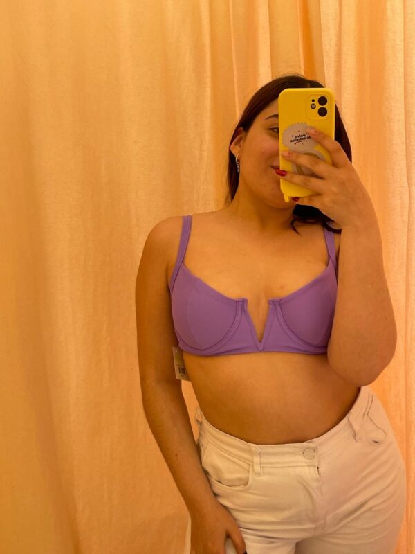 Corpiño Bikini Palm Lila - TALLE 1 Y 2